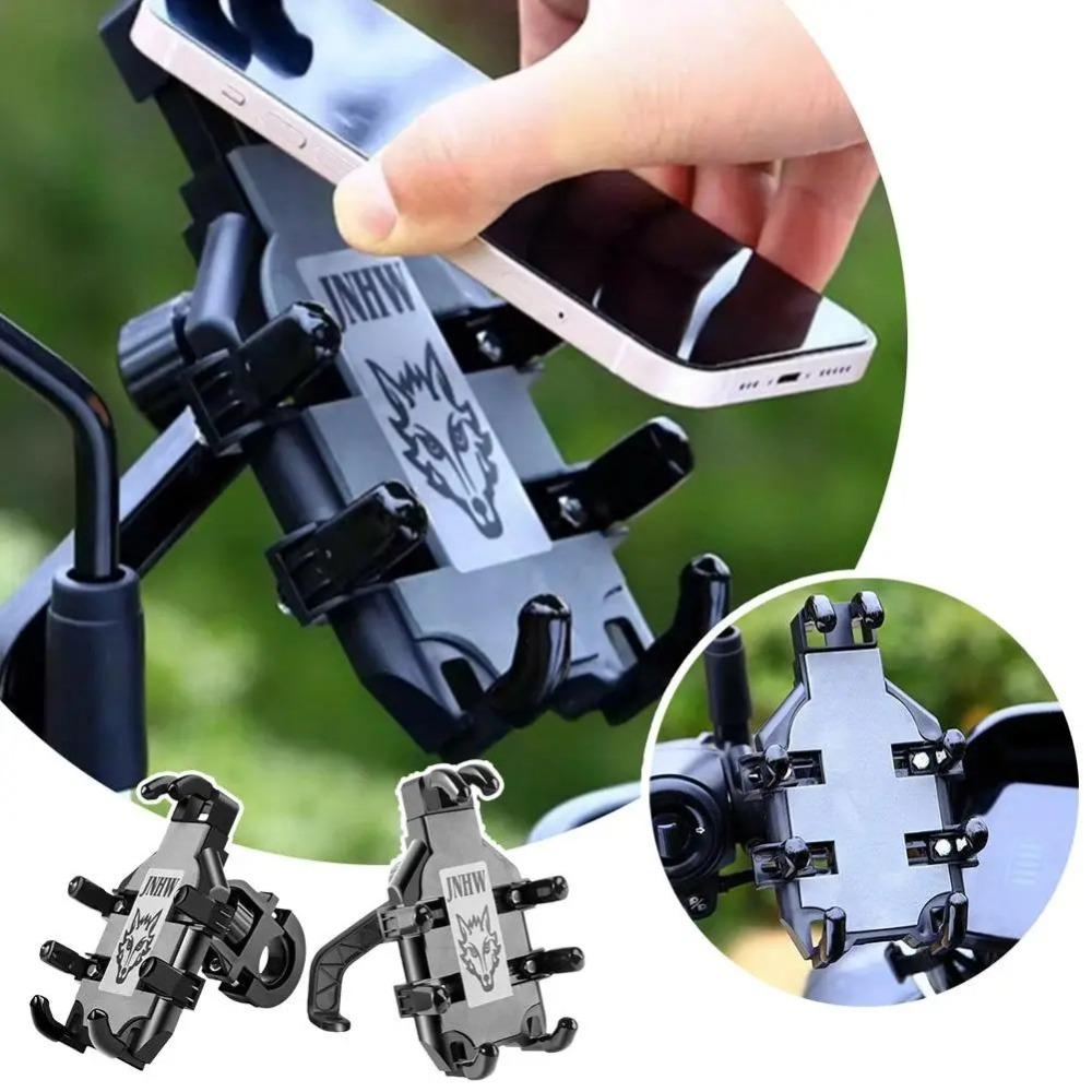 Black Phone Holder Aluminum Alloy Bicycle Holder Individuality Handphone Holder Universal