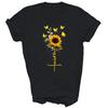 Faith Cross Sunflower Butterflies Christians Unisex Shirt Gift