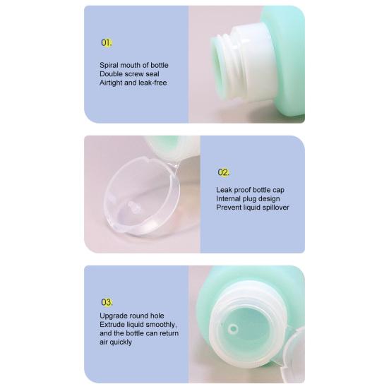 Yousheng 200ml Dispensing Bottle Large Capacity Good Sealing Leak-proof Portable Silicone Travel Shampoo Body Wash Refillable Bottle Woman Supply