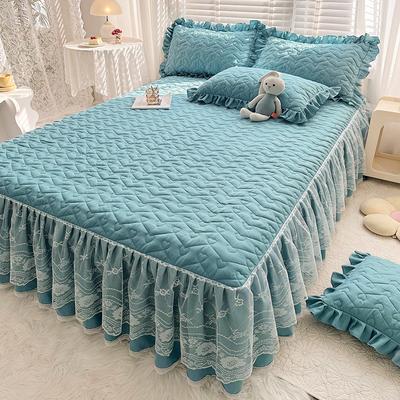 Новая хлопковая кружевная стеганая простыня, юбка-кровать, трехсекционное кружевное покрывало в стиле принцессы