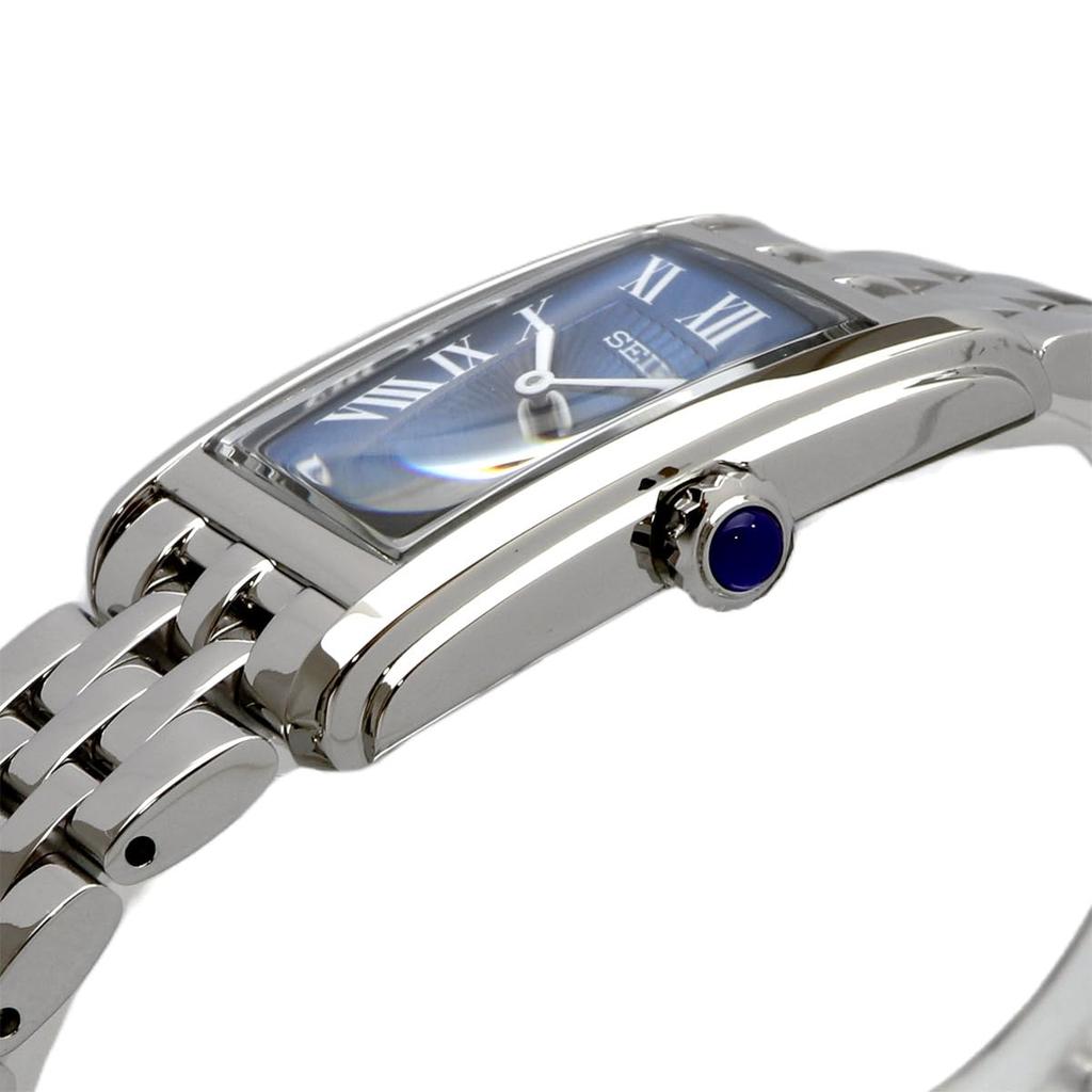 Seiko Женские прямоугольные кварцевые часы SWR085 Синие