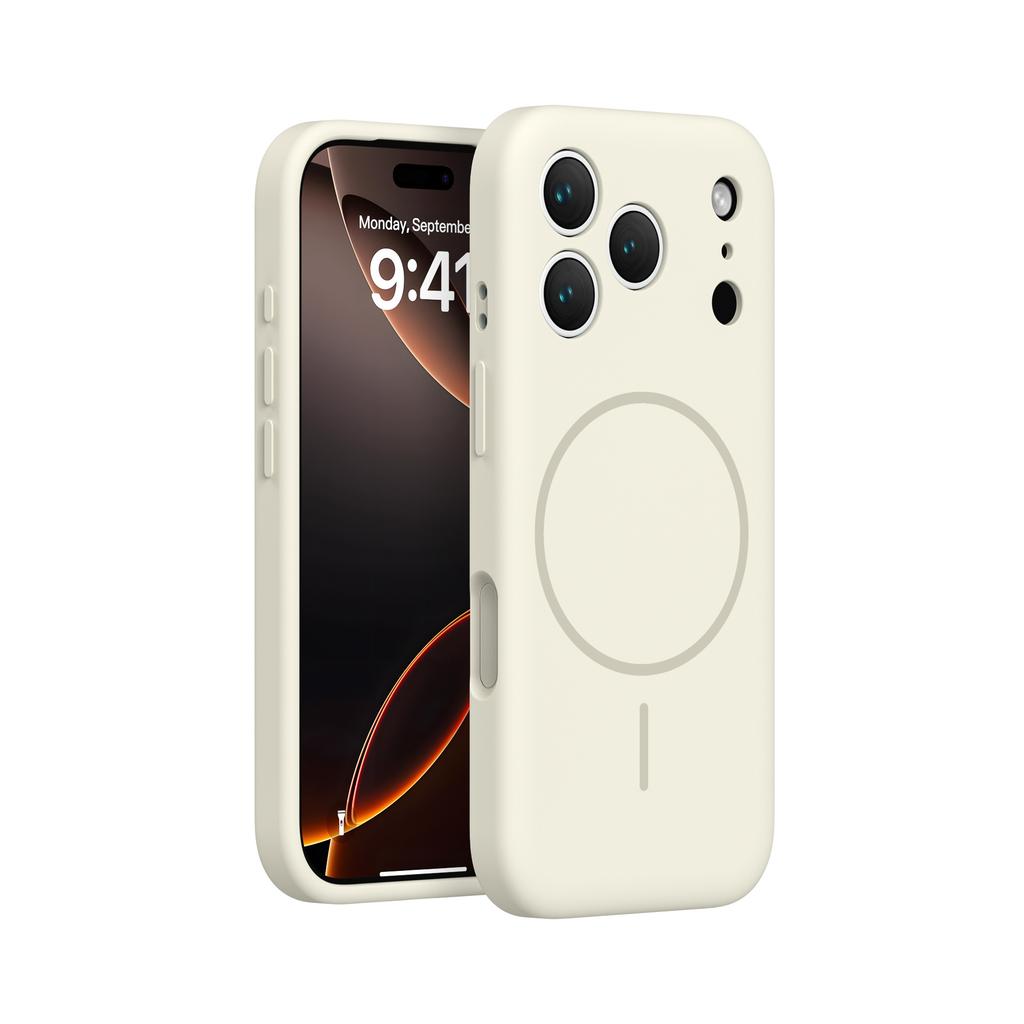 Жидкий силиконовый чехол для IPhone 17, матовый, с магнитной зарядкой, полноразмерный, ударопрочный, мягкий чехол для Apple 16