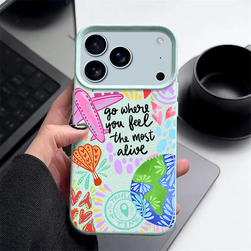 Чехол с мультяшным узором Огненный Шар для iPhone 17 Pro Max iPhone 16 Pro Max 15 14 13 12 11 16E Air Люксовая Силиконовая Крышка с Текстурой Кожи