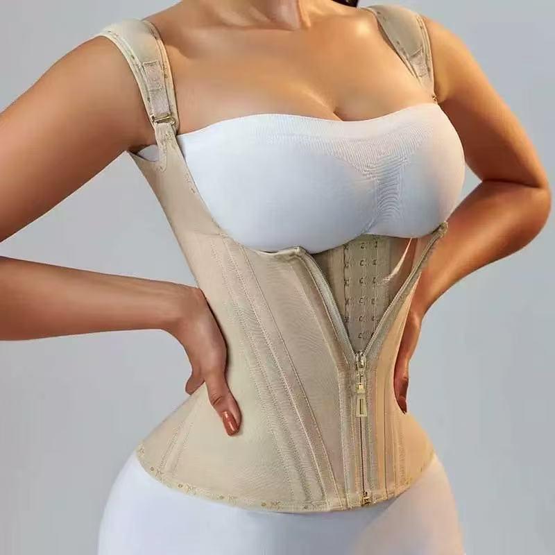 Tummy Control Zipper & Hook Latex Waist Trainer Vest