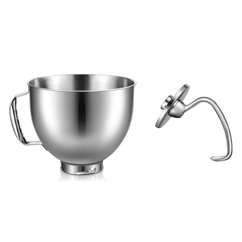 Нержавеющая сталь чаша крюк для теста для Kitchenaid 4.5-5Quart наклонная головка миксер для Kitchenaid миксер мука торт