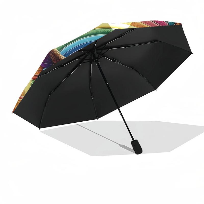 1pc Eagle Rainbow Roses Fantasy Artwork Umbrella with Plastic Handle,Suitable for All Seasons Home Travel Outdoor UmbrellaDD1005