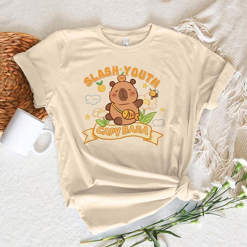 Capibara Capybara women 80s korean clothes Pop Culture Psychedelic Breathable t shirt Comfortable Classic women aesthetic