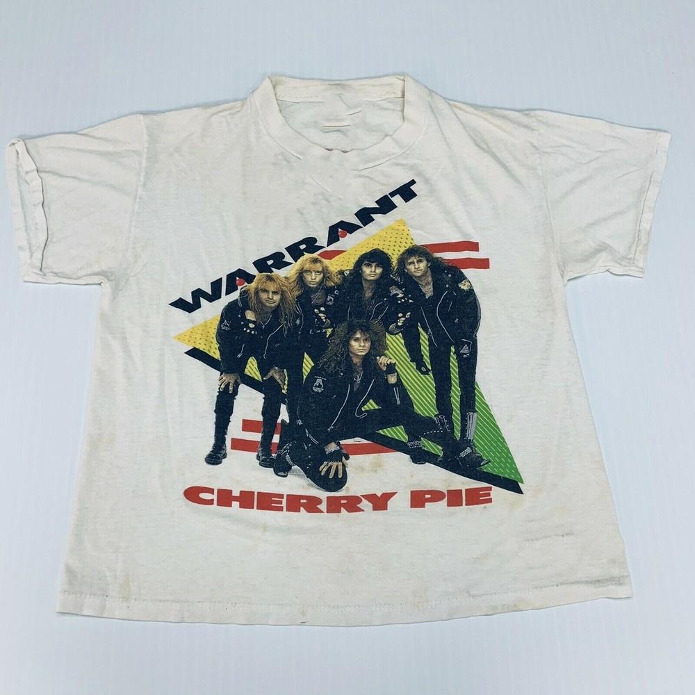 Brockum Warrant Cherry Pie Tour White Unisex All Size S-234XL T-shirt Unisex T-Shirt