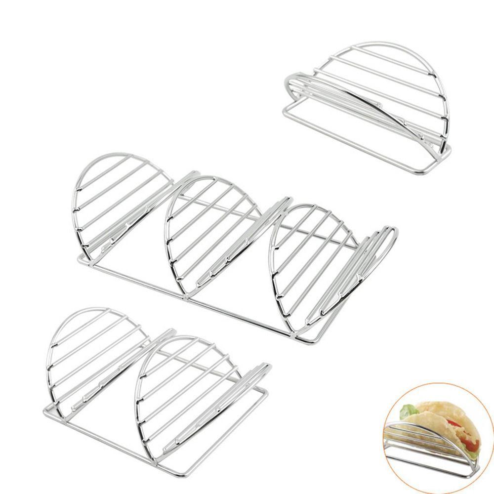 Handle Stainless Steel Wave Shaped Kitchen Tools Tray Plate Taco Holder Taco Shell Stand