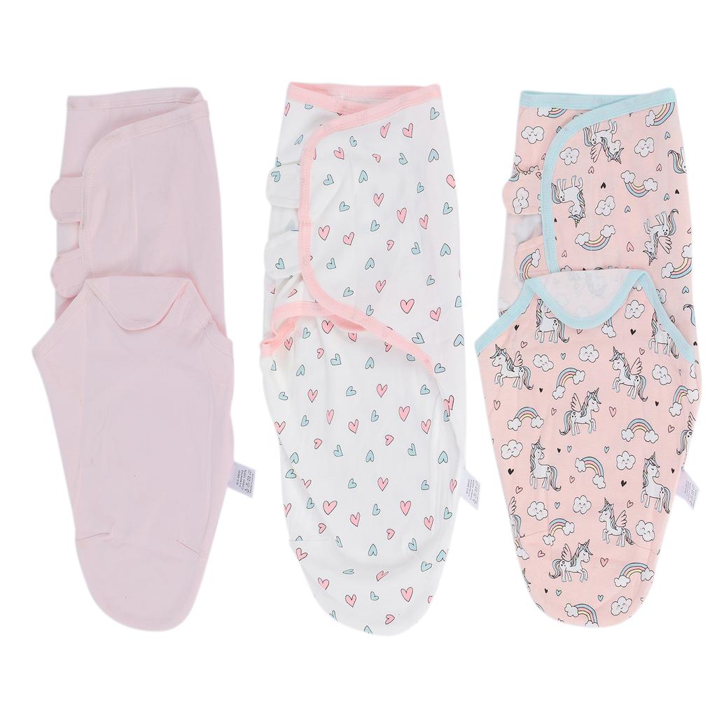 3pcs Cotton Baby Swaddle Blanket Lovely Cartoon Pattern Newborn Infant Swaddling Sack