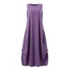 ZANZEA Women Daily Casual Cotton Dress Summer O-neck Sleeveless Loose Long Dress