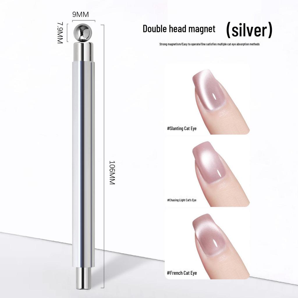 Nail Art Double-Ended Cat Eye Gel Wand with Powerful Gold Magnet