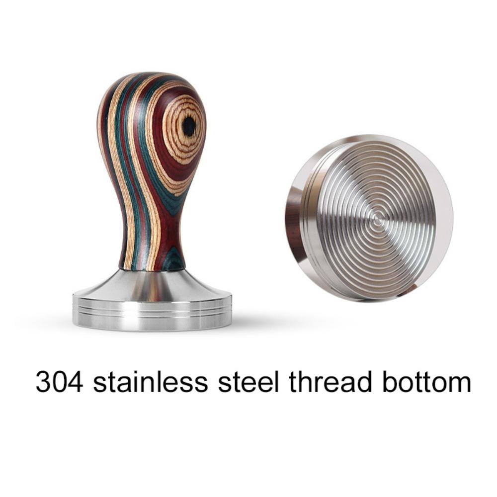 Detachable Colorful Wooden Handle Coffee Tamper Thread/Flat Bottom Coffee Distributor Cafe
