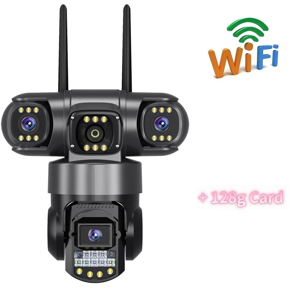 4G/WiFi Network Security Camera, Triple-Lens Triple-Screen HD Night Vision Waterproof CCTV Recorder