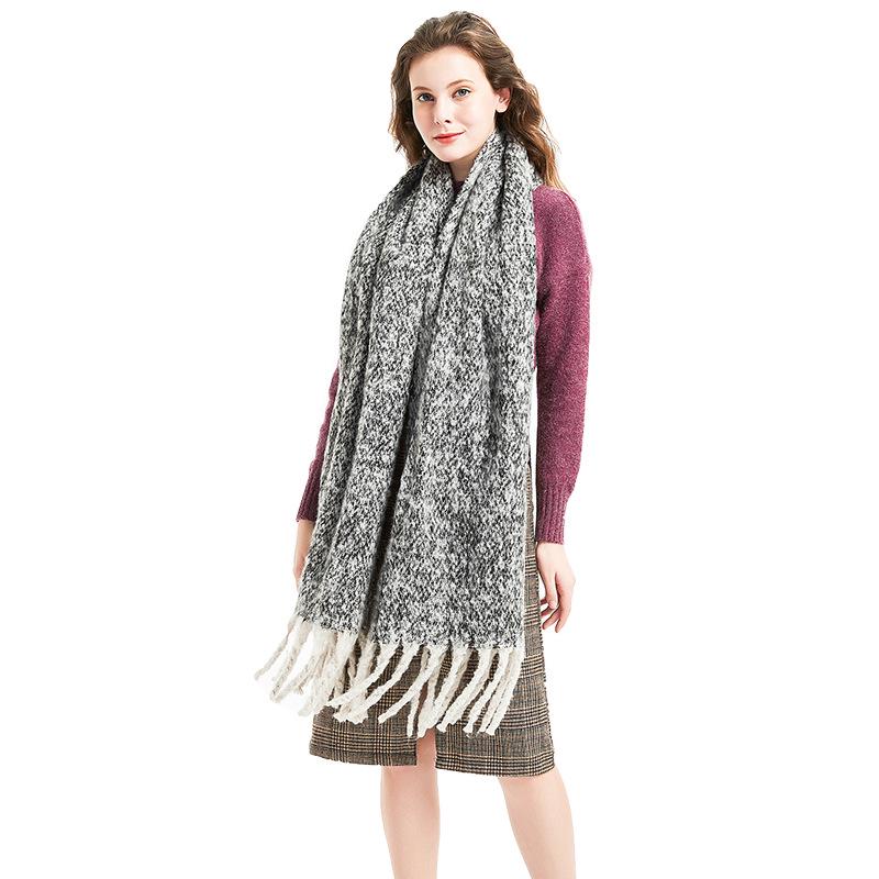 Autumn and Winter Circle Sand Thick Tassel Flower Matching Scarf Shawl Thick Braid Thickened Tonglu Scarf