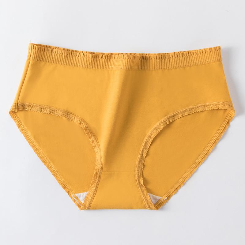 Women's Cotton Underwear Summer Waist Sexy Lace Comfortable Antibacterial Breathable Physiological Pants Girl Style Briefs
