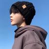 Зимняя вязаная шапка Теплая плюшевая бини Модная шапка-свитер Streetwear