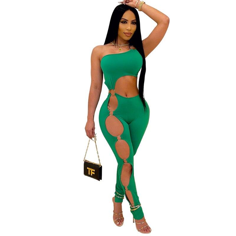 Модный сексуальный комбинезон с вырезом, женский, весенний, с открытыми плечами, с высоким разрезом по бокам, облегающий клубный наряд, женский боди, одежда Y2k 25427