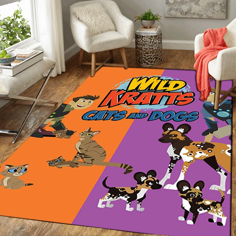 cats and dogs Rug Floor Mat for Living Room or Bedroom Soft and Comfortable Carpet a Gift for Birthday and Holiday.MFF0918586