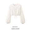 Kaslead New Arrival Women's Clothing Fashion Style Fashion Casual Simple All-Match Long Sleeves Drawstring Top 6895240