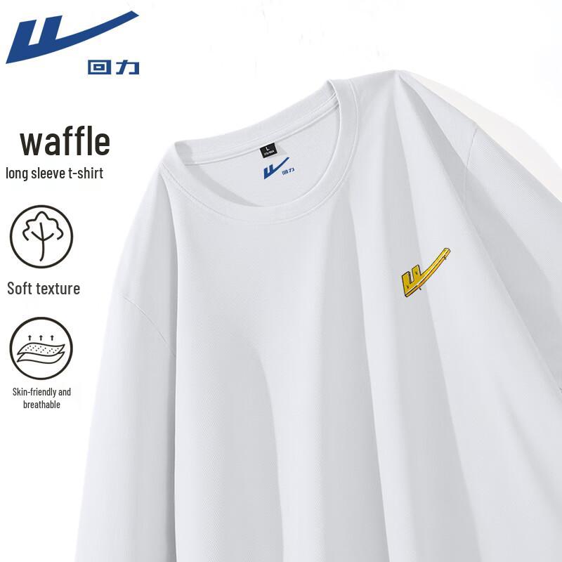 Warrior Unisex American Retro Waffle Knit Long Sleeve T-Shirt