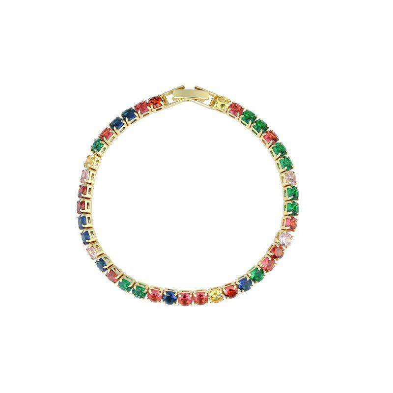 Красочный теннисный браслет с цирконами и хрустальными бусинами - Подарок на Циси класса люкс