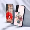 Чехол для телефона из серии M-Monogatari для Samsung S26 S25 S24 FE S23 S22 S21 Plus S20 Ultra Note20Ultra Черная стеклянная крышка