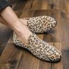 Large Size Men's Leopard Print Small Leather Shoes 2025 New British Trend Foot Loafers Foreign Trade Casual Men's Shoes