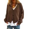 Women's Fashion Oversized Knit Cardigan Sweater With Buttons Long Sleeves Solid Color Jacket