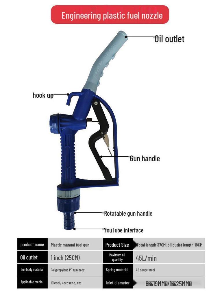 12V/24V Diesel Electric & Fuel Oil Pump with Nozzle - Self-Priming Submersible Siphon Water Pump