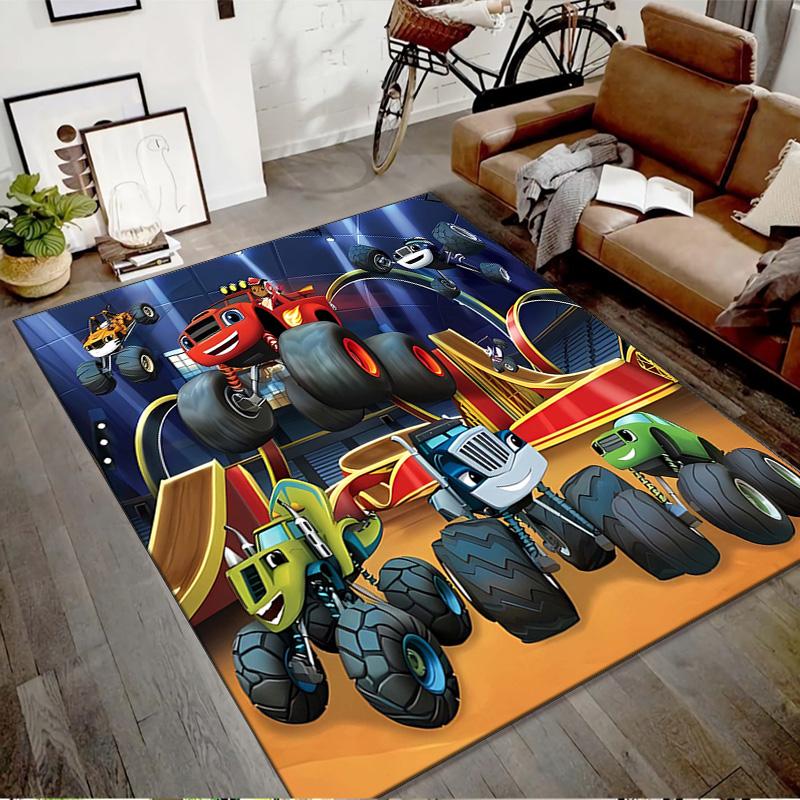 1pc Blaze and the Monster Machines Design Printed Area Rug Carpet for Bedroom Living Room Home Decor Rugs Mat Non Slip Mat Rug for Bedside