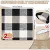 Sukh Plaid Throw Pillow Cover - 2PCS Buffalo Plaid Pillow Covers 18x18 Inches Buffalo Check Pillow Covers for Home and Office Decor, Sofa, Bench or