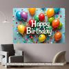 2D Colorful Party Backdrop, Rainbow Balloons & Confetti for Birthday Photoshoot