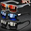 3 PCS Fashion Vintage Square Sunglasses Men Fishing Driving Man Luxury Brand Designer Sun Glasses Anti-Glare Retro Eyewear UV400