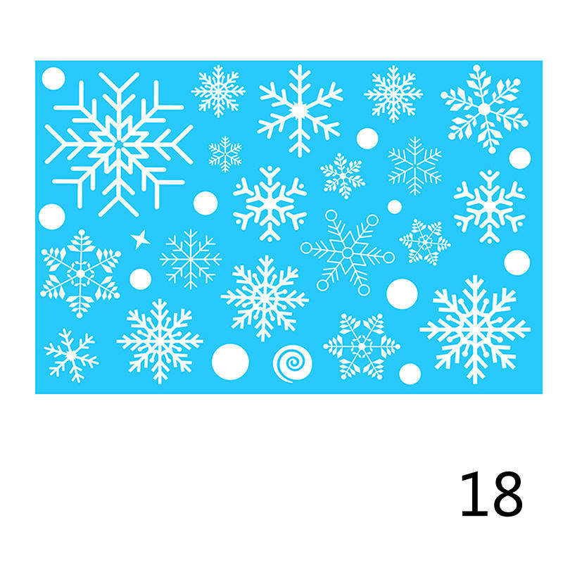 Christmas Windows Static Stickers Wall Clings Removable Vinyl Santa Claus Snowman Diy Door Mural Decals Stickers