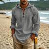 Мужская удобная повседневная спортивная рубашка с капюшоном из льна
