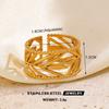 1Pc Stainless Steel Gold Color Rings For Women Waterproof Geometric Open Finger Ring Girls Fashion Daily Jewelry Accessories