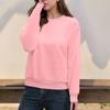 Женский повседневный модный топ, однотонный, круглый вырез, длинный рукав, пуловер