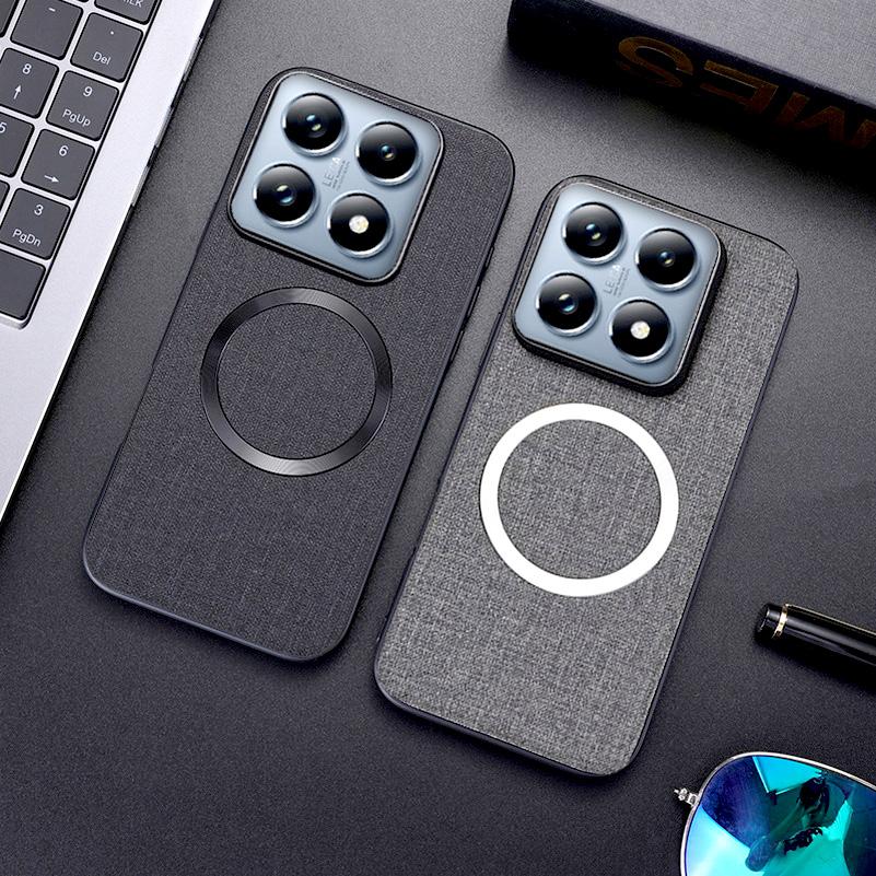 Магнитный кожаный чехол Magsafe для Xiaomi 14T Pro 14 Ultra Xiaomi14T Mi 14 Pro Чехол для беспроводной зарядки