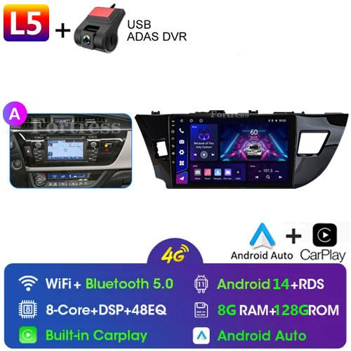 Android 14 2 Din автомобильный радиоприемник для Toyota Corolla Ralink 2014-2016 Мультимедийный видеоплеер Навигация MP5 Стерео Carplay Головное устройство