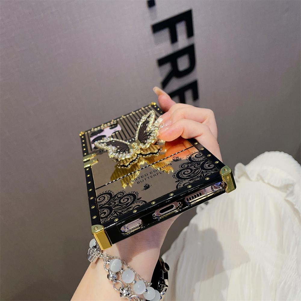 Роскошный чехол для телефона с бриллиантами и кронштейном-бабочкой для Samsung S24 Ultra S23 Plus S22 S21 A24 A73 A72 A54 5G A53 A34 A32 A22 A13