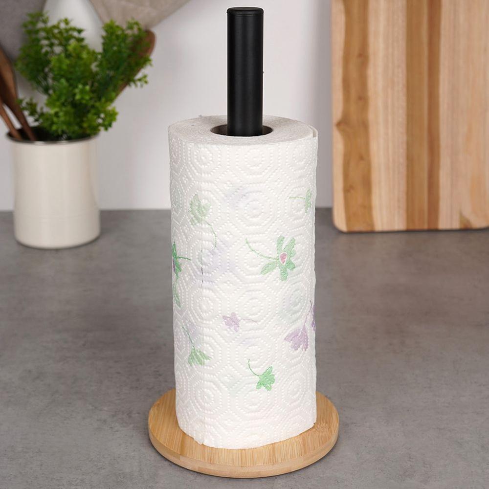 Black metal paper towel stand 32.5 cm