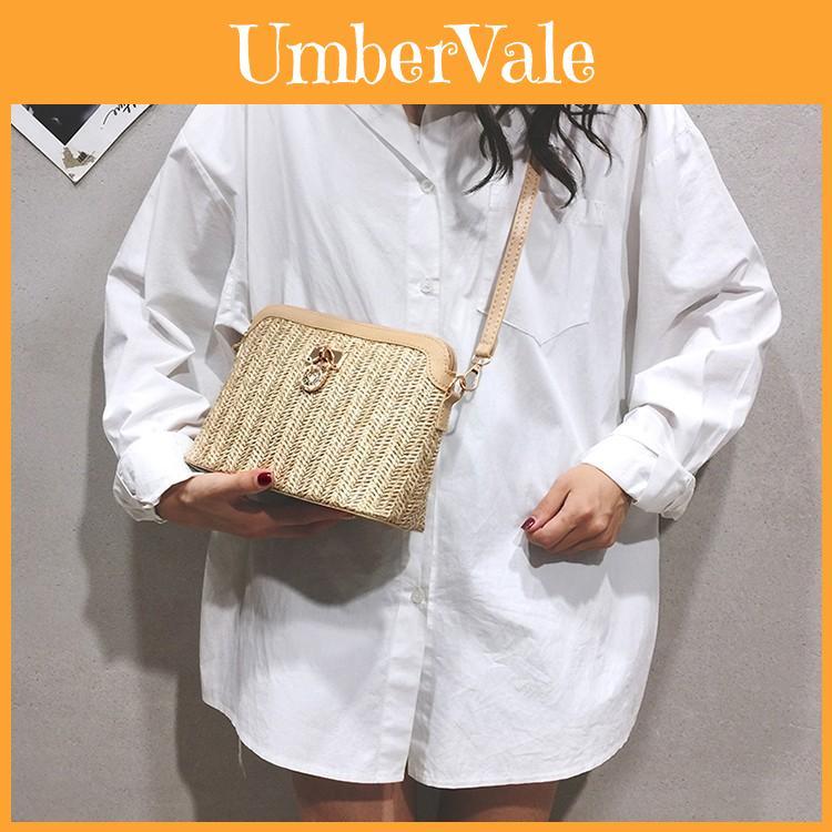 Stylish Street Fashion Shell Bag Pvc Woven Crossbody Bag For Daily Use In White