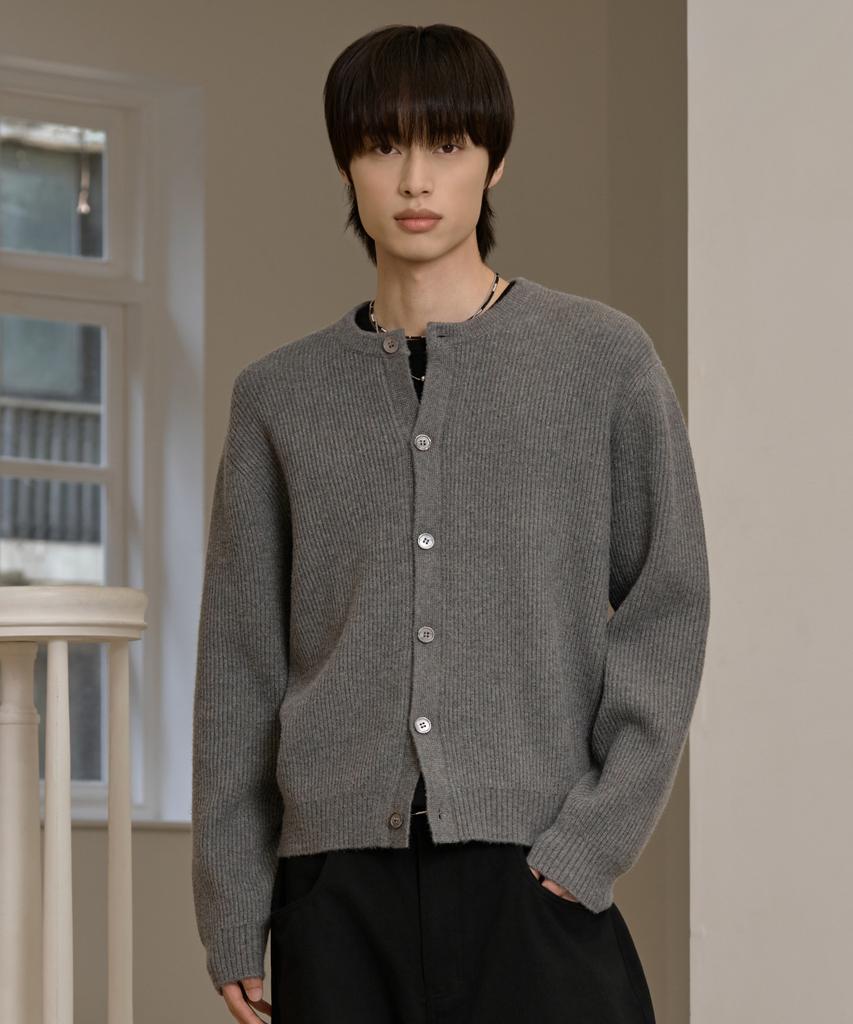 Hyoji Fw Стильный круглый укороченный вязаный кардиган (3 цвета)