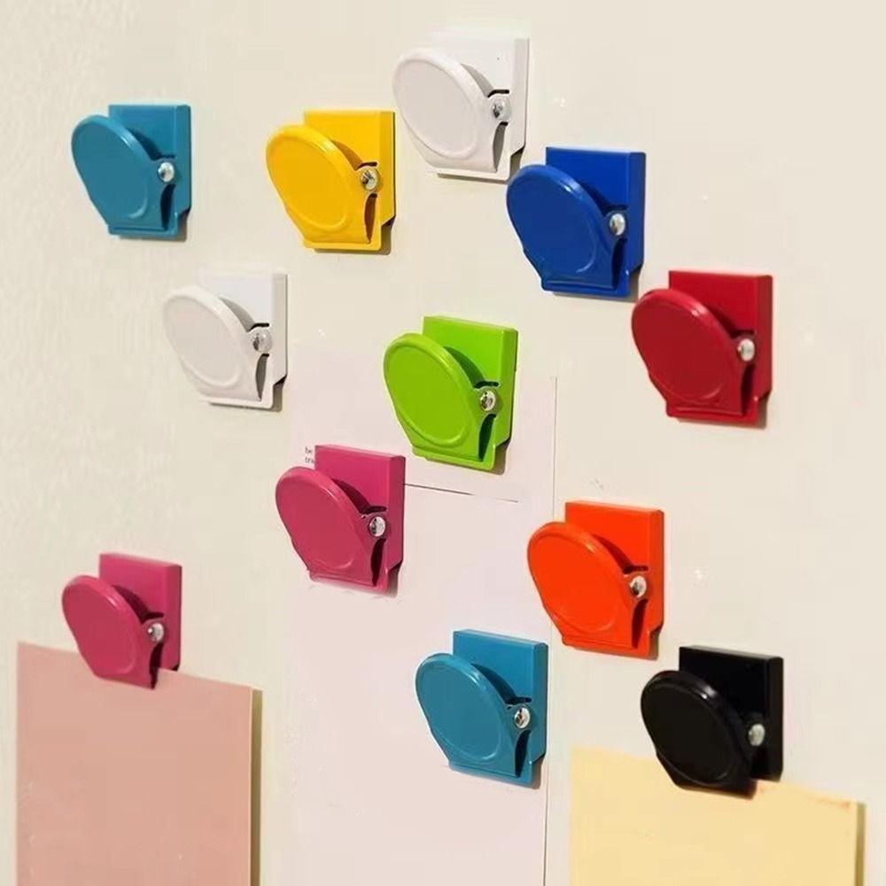 10PCS Round/Square Magnetic Paper Clip Metal Memo Clips Durable Round Photo Clips School