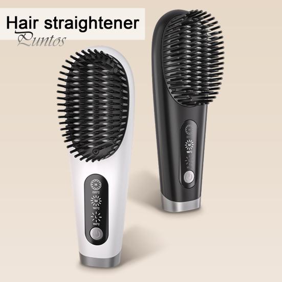 Портативный выпрямитель для волос, 3 температуры, быстрый нагрев, USB аккумулятор, отрицательные ионы, горячая щетка, электрическая расческа для укладки вьющихся волос