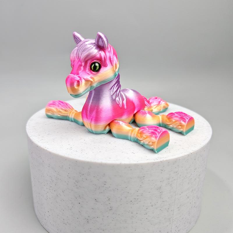 Multi-joint Movable 3D Printed Horse Toys Animals Mini Cute Relief Sensory Toy Funny Home Accessories Kids Gift Desktop Ornament