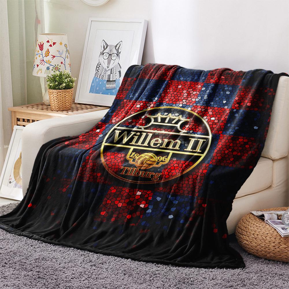 Football Club William II Print Flannel Blanket, High quality Comfortable for All Seasons, Home Decor, Warmth and Comfort