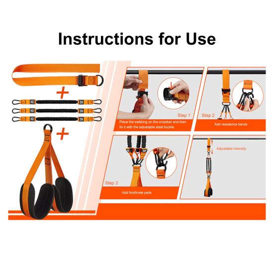 1 Set Pull-Up Assistance Band 150/225/300lbs Heavy Duty Pull-Up Assist Belt with Foot Rest Adjustable Home Gym