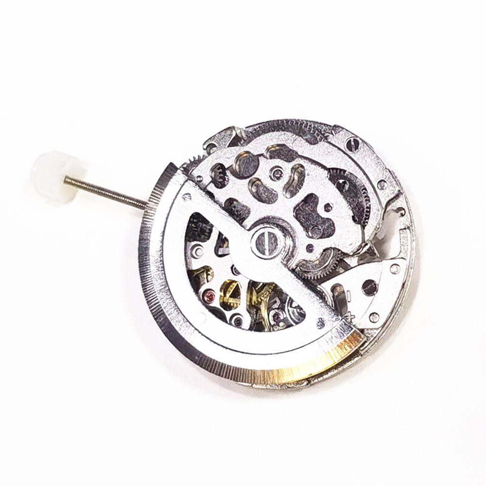 For Miyota Skeleton 8N24 Mechanical Movement Silver Automatic Winding 21 Jewels Japan Skeletonized Mechanism High Accuracy